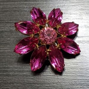 Tarina Tarantino Pink Purple Fuscia Floral Brooch Garden Wedding Girlie Feminine